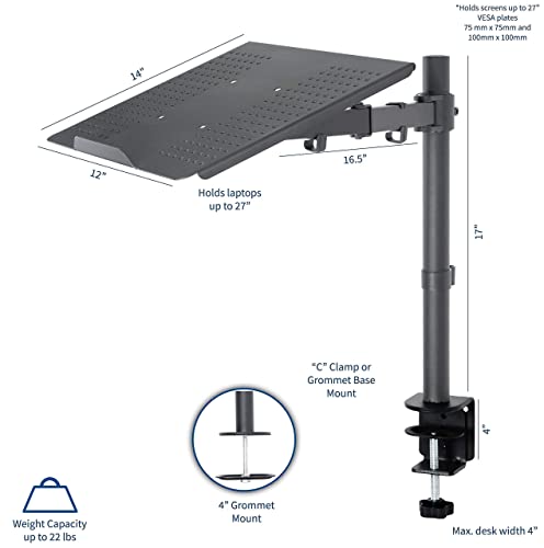VIVO Dual 13 to 27 inch LCD Monitor Mount and Single Laptop Desk Mount Kit, Heavy Duty, Fully Adjustable Stand and Laptop Mount (Bundle)