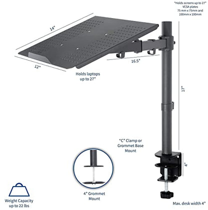 VIVO Dual 13 to 27 inch LCD Monitor Mount and Single Laptop Desk Mount Kit, Heavy Duty, Fully Adjustable Stand and Laptop Mount (Bundle)