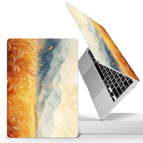 for 2026 MacBook Air 13-inch Laptop Case M5 2026 M4 2025 M3 2024 M2 2022 Release Model A3449 A3240 A3113 A2681, Hard Shell Cover for MacBook Air 13.6 inch, Wheat Field - color: Wheat Field