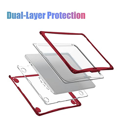 IBENZER Hexpact Protective MacBook Air 13 inch Case M5 2026 M4 2025 M3 M2 2024-2022 A3449 A3240 A3113 A2681, Heavy Duty Case & KeyboardCover & ScreenFilm, Wine Red, HPE-KK-WR+2 - color: Wine Red
