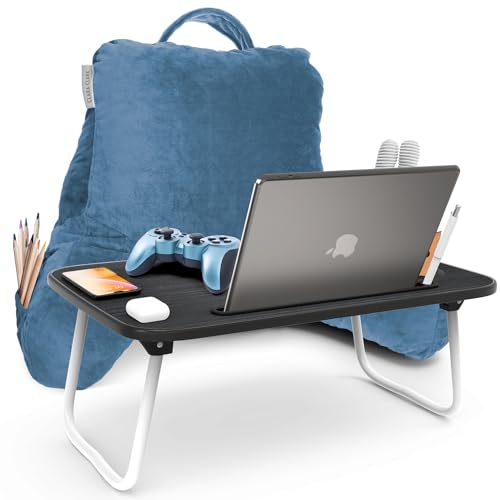 Clara Clark CC-redingplw-LD-s-blhvn Reading Pillow + Lapdesk, Petite/Small, Black - color: Blue Heaven, size: Petite/Small