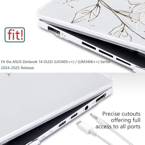 Batianda Artistic Case for ASUS Zenbook 14 OLED 2024 2025,Golden Wildflower | Model UX3405×× / UM3406××, Slim Plastic Hard Shell, Artistic Designs, Ultra-Thin Lightweight Laptop Case - color: Golden Wildflower