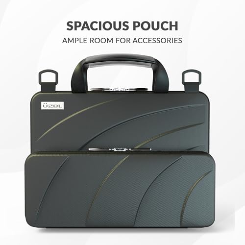 11-11.6 Inch Always-on Chromebook Protective Hard Shell Case Cover with Pouch and Shoulder Strap, Fits MacBook Neo 13 inch - color: Black PU