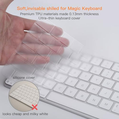 CaseBuy Keyboard Cover for 2024 Apple Magic Keyboard with Touch ID & Numeric Keypad Model A3119 Ultra Thin Clear TPU Protector iMac M4 Accessories