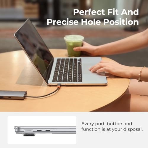 EooCoo Case for MacBook Air 15 inch M5 M4 M3 M2 2026-2023, Crystal Clear | Lightweight, Sturdy, Easy Snap-On, Against Scratches & Everyday Bumps, Model: A3448 A3241 A3114 A2941 - color: Crystal Clear