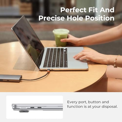EooCoo Case for MacBook Air 15 inch M5 M4 M3 M2 2026-2023, Crystal Clear | Lightweight, Sturdy, Easy Snap-On, Against Scratches & Everyday Bumps, Model: A3448 A3241 A3114 A2941 - color: Crystal Clear