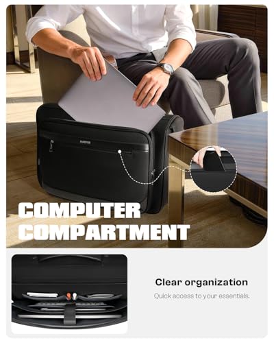 AUROTIER Rolling Garment Bags for Travel, Built-in Hanging Feature, Wheeled Business Suitcase with 17 Inch Laptop Compartment, Lockable Carry on Luggage for Men and Women with Wheels