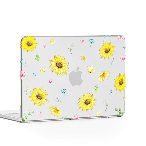 Feams for MacBook Neo 13 Inch Case 2026 A3404, Stylish Protective Clear Case Hard Shell Transparent Cover for MacBook Neo 13 Inch 2026 (A18 Pro Chip) with Keyboard Cover, Sunflower - color: Sunflower