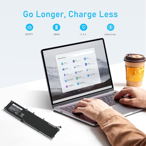 Upgraded 6GTPY Battery for Dell XPS 15 9570 7590 9560 | Fit for Precision 5520 5530 5540 5510 Vostro 7500 5041C 5XJ28, and More - size: 13*2.8*0.5inch 6GTPY
