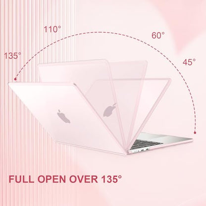 AKIT Compatible with MacBook Air 13 Inch Case M5 2026 2025-2022 M4 M3 M2 A3449 A3240 A3449 A3113 A2681, [Anti-Cracking] Hard Shell Case&Keyboard Cover&Screen Protector for MacBook Air 13.6 Inch, Pink - color: Pink