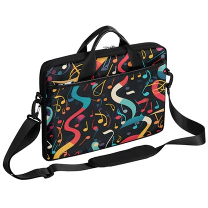 Laptop Shoulder Bag for Women Men, Waterproof Computer Case Messenger Bag Briefcase for Business Office Travel - color: Music Note