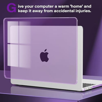 CISSOOK Compatible with MacBook Air 13.6 inch Case M2 M3 M4 M5 | A3449 A3240 A3113 A2681, 5in1 Set Hard Shell Case Keyboard Cover for MacBook Air 13 inch 2022 - 2026, Crystal Purple - color: Air13.6inch-Crystal Purple