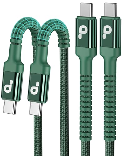 USB C Cable 6FT, 2Pack USBC to USBC Fast Charging Cable, iPhone 17 Charger | Cable Long Type C Cord Nylon Braided Compatible with iPhone 17/16/15/Pro Max/Plus/Samsung Galaxy S26 S23 and More-Green - color: Green, size: 6FT, style: USB C to USB C