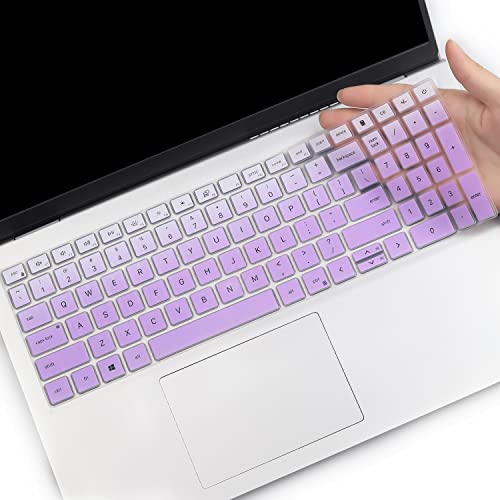 Keyboard Cover for Dell 15 Laptop DC15250 DC15255 15.6, Dell Inspiron 15 3510 3511 3515 3525 3530 3535 5510 5515 5518 7510 15.6, Vostro 3510 3520 3530 5510 5515 15.6, Latitude 3520/Inspiron 7610 - color: GradualPurlple