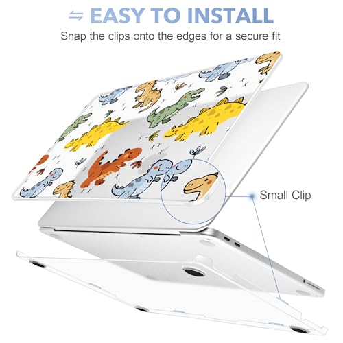 May Chen for MacBook Neo Case 13 inch 2026 | 100% Match Official Color | Pattern Printing, Anti-Crack & Scratch & Fingerprint | Protective Hard Shell Cases Laptop Model A3404 - Dinosaurs Cartoon - color: Dinosaurs cartoon