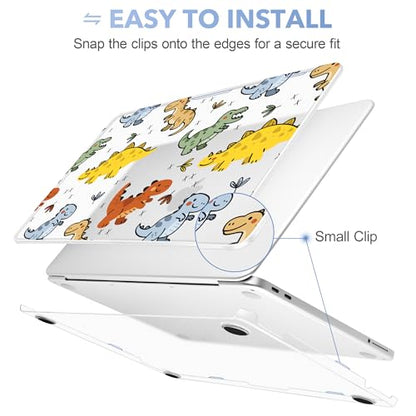 May Chen for MacBook Neo Case 13 inch 2026 | 100% Match Official Color | Pattern Printing, Anti-Crack & Scratch & Fingerprint | Protective Hard Shell Cases Laptop Model A3404 - Dinosaurs Cartoon - color: Dinosaurs cartoon
