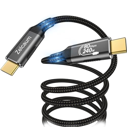 USB C Thunderbolt 5 Cable, 120Gbps Bandwidth, 80Gbps Date, 16K 8K 4K Video Sync Display, 240W Fast Charging, Fully Compatible with Thunderbolt 4/3, Type USB-C, USB4 / Gen4 Devices, 6FT - size: 6FT, style: Male to Male