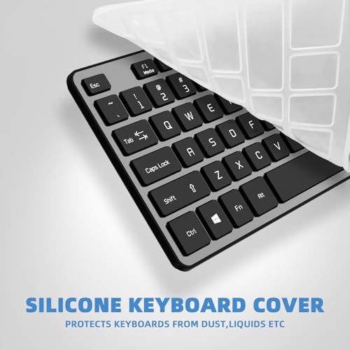 USB Wired Keyboard for Window,Comfortable Quiet Chocolate Keys, Durable Ultra-Slim Wired Computer Keyboard(QWERTY) for PC, Windows 11/10/8/7/XP/Vista KB1430 - color: grey