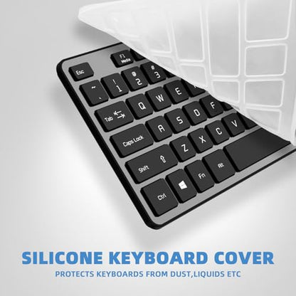 USB Wired Keyboard for Window,Comfortable Quiet Chocolate Keys, Durable Ultra-Slim Wired Computer Keyboard(QWERTY) for PC, Windows 11/10/8/7/XP/Vista KB1430 - color: grey