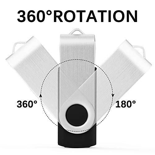 KEXIN 16GB Flash Drive 10 Pack Bulk Thumb Drive Memory Stick for Data Storage, Black - size: USB 2.0-16G, style: 10 Pack