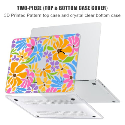 for MacBook Air 15 inch Case 2026-2023 Release M5 A3448 M4 A3241 M3 A3114 M2 A2941 Liquid Retina Display, Hard Shell Case with Keyboard Cover+Screen Film+Trackpad Film, Colorful Flower - color: Colorful Flower