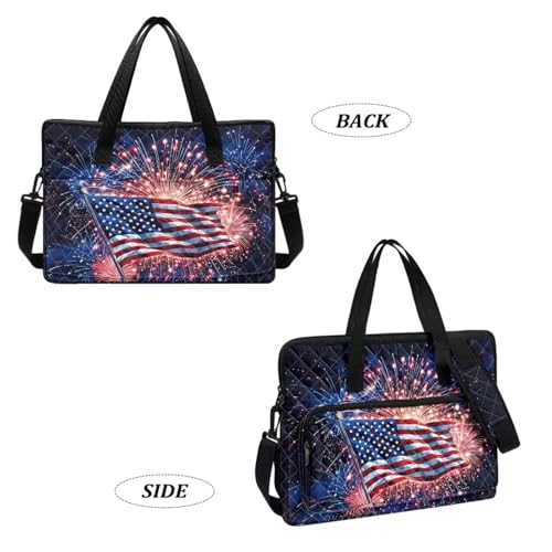 Laptop Sleeve, Laptop Cover with Adjustable Strap Computer Bag Tablet Notebook Sleeves Handbag Messenger Briefcase - color: American Flag Print