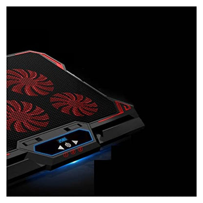 Youngran Gaming Laptop Cooler Six Fan Notebook Cooling Pad Silent LED Touch Version Portable Adjustable Laptop Stand Leisurely (Color : Red Touch Version)