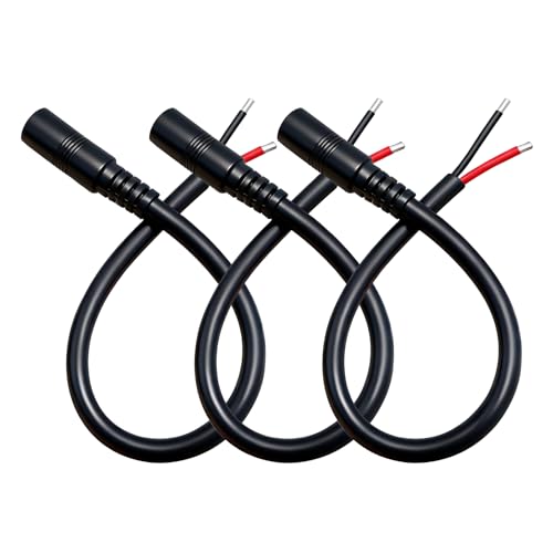 0.8ft 3pcs 5.5x2.5mm Female 14AWG DC Pigtail Power Cord for CCTV Security Camera Outdoor Power Supply Convenient Solar Charging Board DC Power Supply Repair Cable - size: 5525 Female