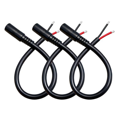 0.8ft 3pcs 5.5x2.5mm Female 14AWG DC Pigtail Power Cord for CCTV Security Camera Outdoor Power Supply Convenient Solar Charging Board DC Power Supply Repair Cable - size: 5525 Female