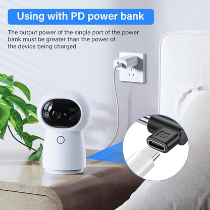 DC 5.5mm x 2.5mm to USB C Adapter, 90 Degree 5V DC 5525 Male to USB Type C Female Power Charging Adapter for Mobile Phone、Router、Mobile Power Supply （4-Pack）