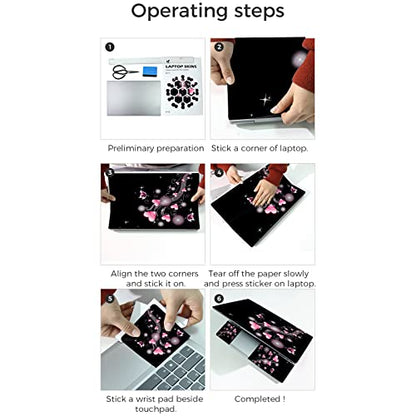 Laptop Skin Sticker,13.3 14 15 15.4 15.6 inch Laptop Skins,Universal Vinyl Decal,Dustproof Scratch Resistant Reusable Cover Protector with Free 2 Wrist Pads (Pink Love) - color: Pink Love
