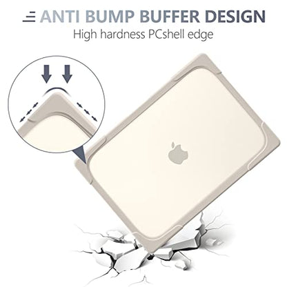 Batianda Heavy Duty Case for MacBook Pro 13 inch 2022 2020, Khaki | Ergonomic Foldable Stand Holds 22 lbs, Shockproof Bumper, Matte Translucent Hard Shell, Fits M1/M2 A2338/A2251/A2289 Model - color: Khaki
