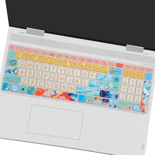 Keyboard Cover for HP Envy x360 15m-bp/bq /2020 2019 HP Pavilion 15/ HP Pavilion x360 15.6” Series/HP Envy 17 17.3" Series/HP Laptop 15t 17t 17-ca0011nr 17-by0040nr, Litter Flowers - color: Litter Flowers