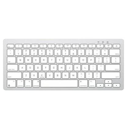 OMOTON Wireless Bluetooth Keyboard for Mac, USB-C Rechargeable, Compact | No Number Pad, Ergonomic Tilt, 14 macOS Hotkeys, For Backpack Travel Coffee Shop, for MacBook/iMac/Mac mini, Silverwhite