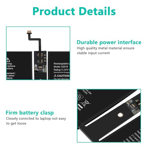 A2519 Battery Replacement for A2442 MacBook Pro 14 inch（2021），EMC 3650 8102 - size: A2519 12.20 4.92 0.94in