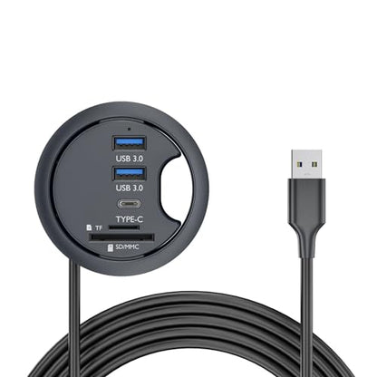 USB 3.0 Hub SD TF USB-C 2 Port USB 60mm Desk Grommet Splitter Dock Station Micro-SD Card Reader for Desktop PC - style: 2-USB+SDTF+USBC