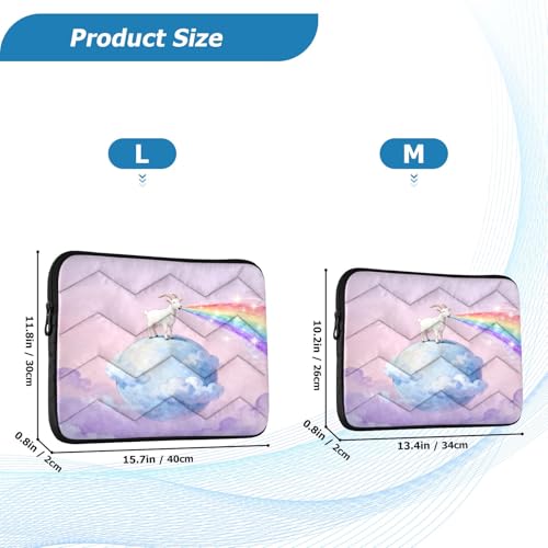 Cute Goat Plane Waterproof Laptop Sleeves 14-16 Inch Padded Quilted Laptop Protector Bag Notebook Case - color: Cute Goat plane, size: Large