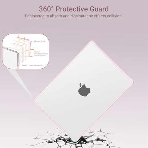 MOSISO Compatible with MacBook Air 13 inch Case M5 2026 M4 M3 M2 2025-2022 | A3449 A3240 A3113 A2681,Seamlessly Closes Reinforced Crack-Resistant Hard Shell for MacBook Air 13.6 inch Case, Pink - color: Pink