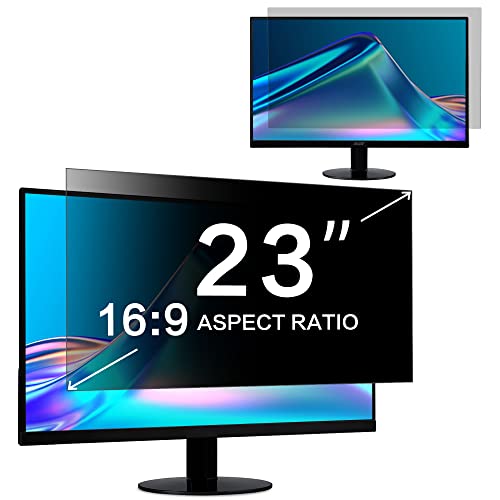 ZOEGAA 23 Inch Computer Privacy Screen Filter for 16:9 Widescreen Computer Monitor 20.06"x11.3" - Computer Screen Privacy Shield and Anti Blue Light Anti Glare Protector - size: 23 in (16:9) privacy screen