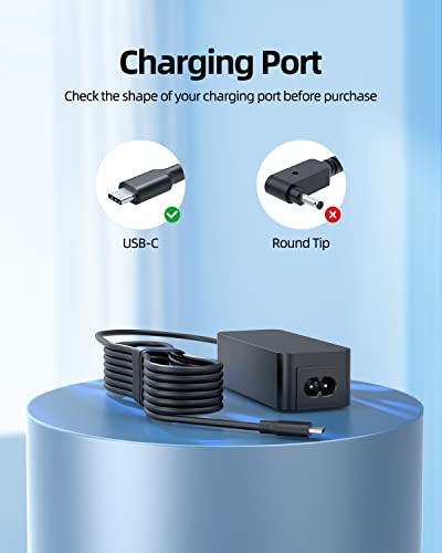 Superer 45W USB C Charger Fit for Lenovo Chromebook Laptop Computer Power Supply Adapter Cord Replacement
