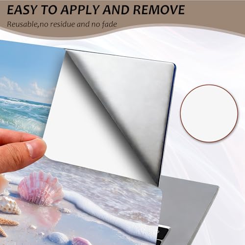 Laptop Skin 12.1-15.6 inch Removable Universal Reusable Laptop Sticker Decal,Waterproof No Residue Vinyl Cover,Scratch-Resistant Cuttable Full Wrap Sticker for Notebook, Pastel Ocean Wave - color: Pastel Ocean Wave