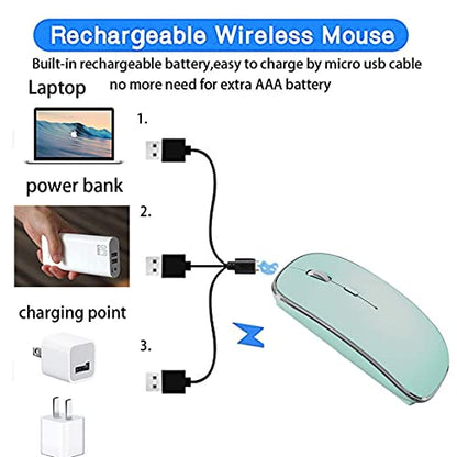Wireless Mouse for MacBook Pro MacBook Air MacBook Laptop Mac iMac Desktop Computer Chromebook Win7/8/10/11 PC HP Dell Laptop (Blue) - color: BLue
