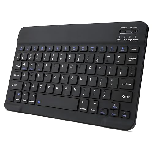Bluetooth Keyboard for iPad, Rechargeable Slim Portable Wireless Keyboard for iPad Tablets, Compatible for All iOS/Windows/Android System Devices-Black - color: Black