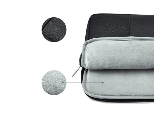 PARENCE. - 15.6 inch Laptop Sleeve - Zipper Shock Protection - Extra Side Pocket - Waterproof, Color Grey