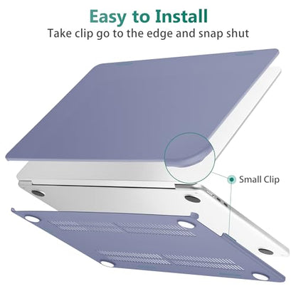May Chen for 2026 MacBook Air 15 inch Case 2025 2024 2023 A3448 M5 A3241 M4 A3114 M3 A2941 M2 with Liquid Retina Display & Touch ID, Plastic Hard Shell with Keyboard Cover - Lavender Gray - color: Lavender Gray