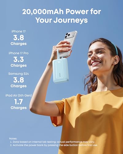 Anker Zolo Power Bank (2025 Upgraded Version), 45W Max Fast Charging, 20,000mAh Battery Pack, Dual Built-in USB-C Cables, USB-C&A Port, for iPhone 17/16 Series, Galaxy, MacBook, and More (Pack of 2)
