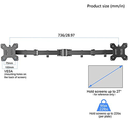Suptek Dual Fully Adjustable Arm and Plate for Suptek Monitor Mount (MD6SB) - size: Dual Monitor Arm
