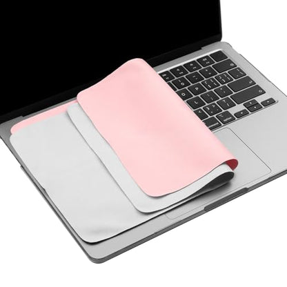 2 Pack Microfiber Liner Cleaning Cloth Screen Keyboard Imprint Protection for MacBook Neo/Pro/AIR 13" 14" (2018-2026), Compatible MacBook Neo 13/MacBook Air 13 M4 M3 M2 M1/MacBook Pro 14 (M5- M1) - color: Grey+pink（2 Pack）, size: 11.4" x 7.7"