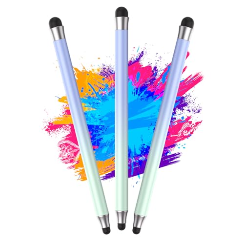 Stylus Pens for Touch Screens 3pcs, 2 in 1 Stylus Pen Compatible with All Touch Screens (Gradient Light blue-3pcs) - color: Gradient light blue-3pcs