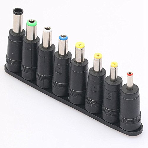 Universal 1 Set = 8pcs / Set 5pin Jack Plugs DC for Laptop AC Power Adapter Tips Connectors for Computer Notebook, black, 145419